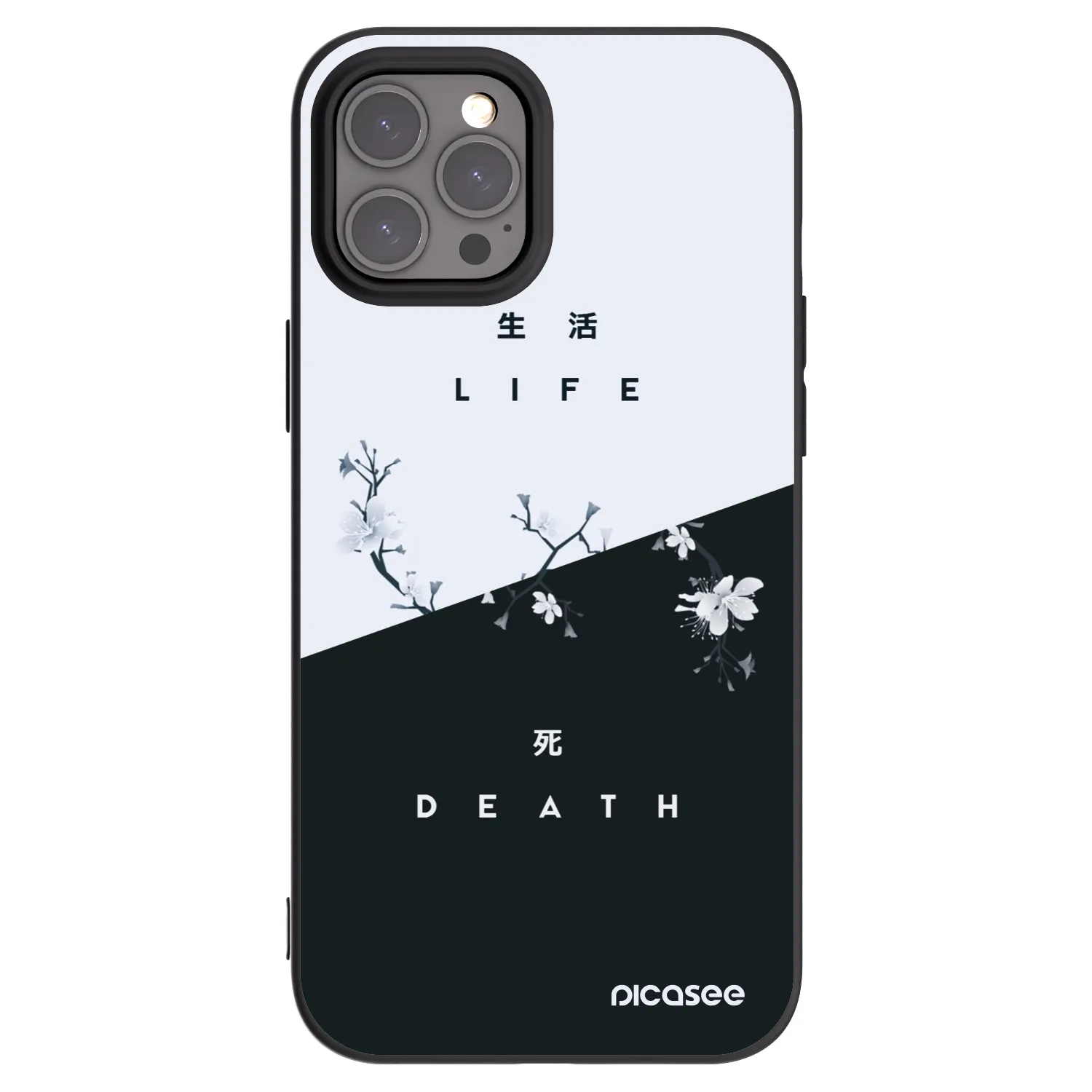 Picasee silikonski črni ovitek za Apple iPhone 12 Pro Max - Life - Death