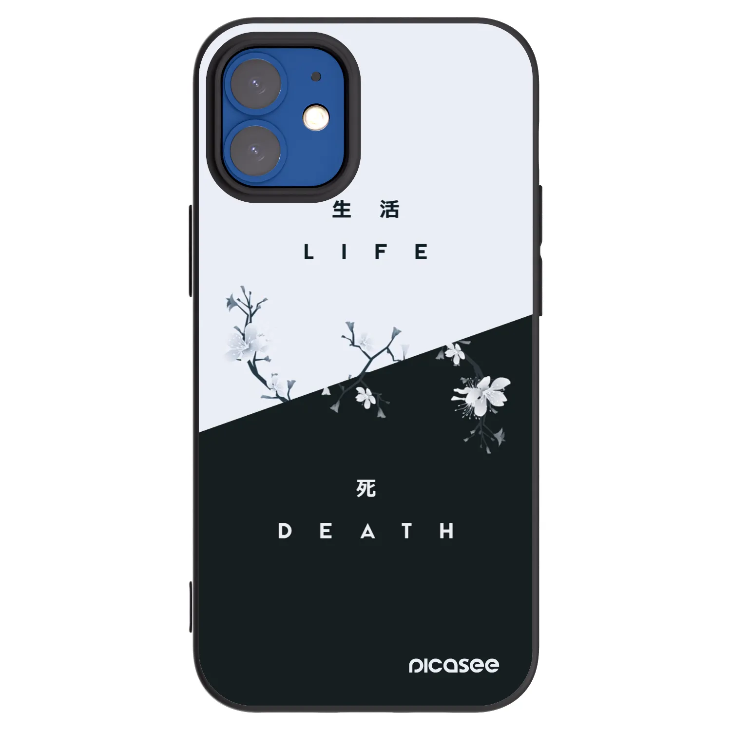 Picasee silikonski črni ovitek za Apple iPhone 12 mini - Life - Death