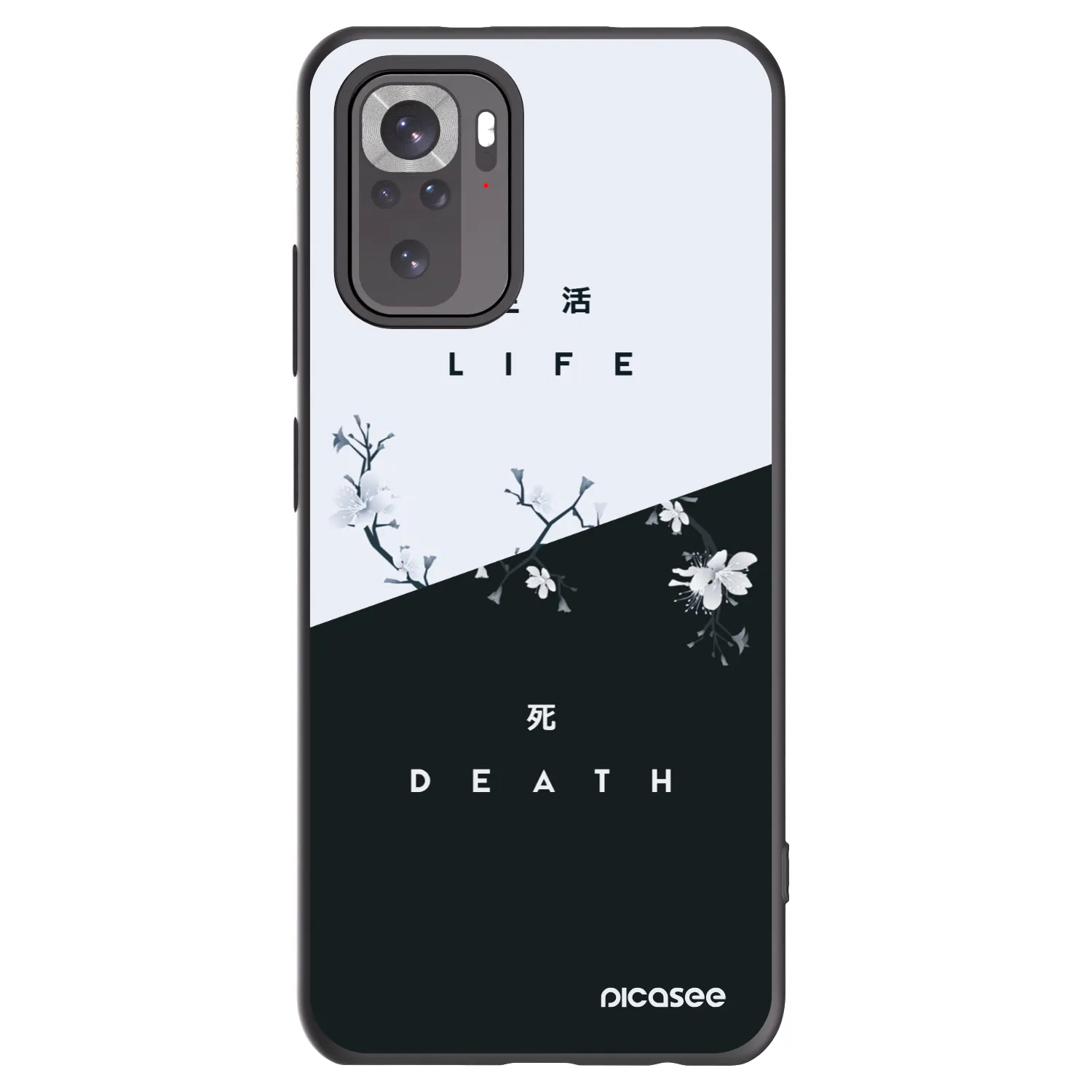 Picasee silikonski črni ovitek za Xiaomi Redmi Note 10 - Life - Death