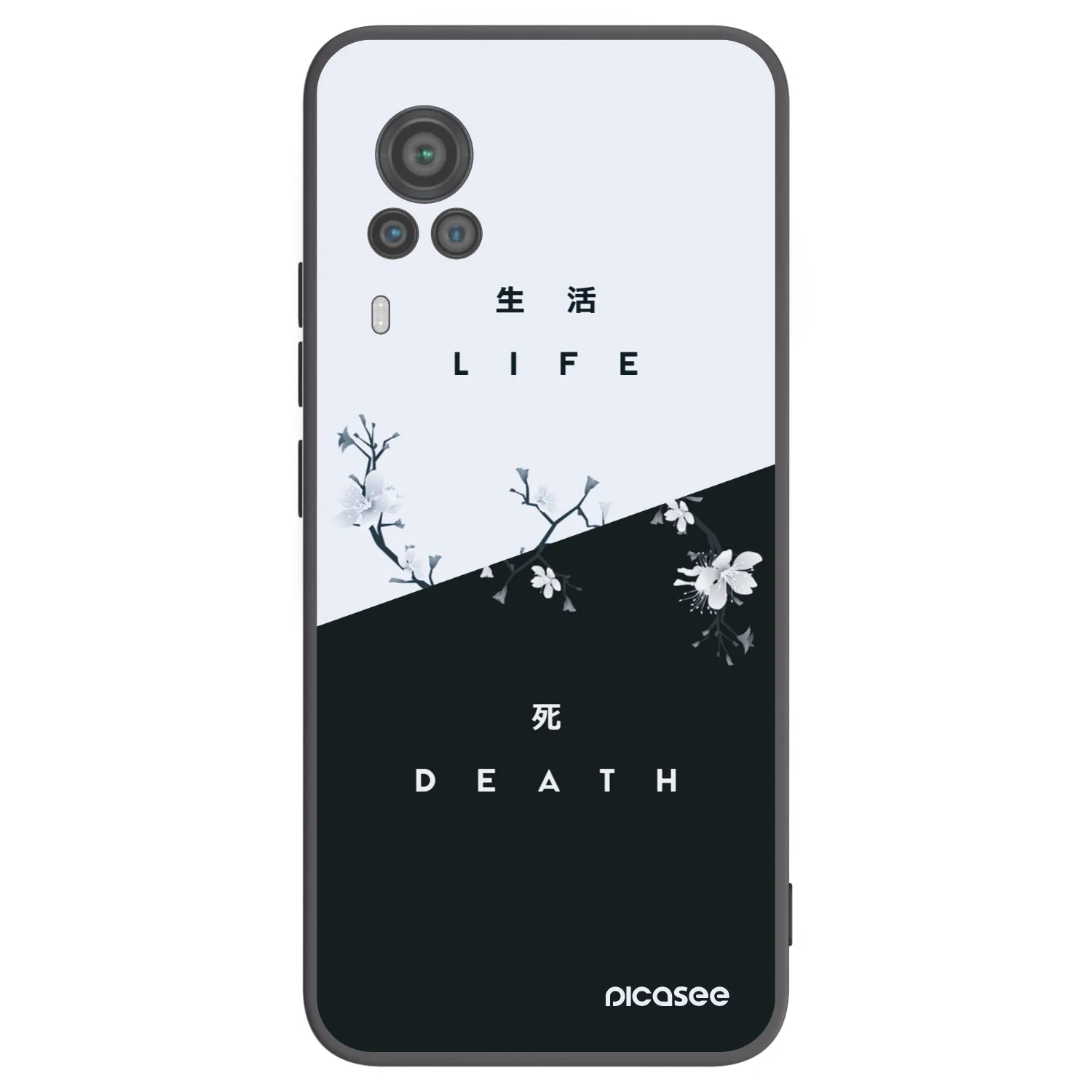 Picasee silikonski črni ovitek za Vivo X60 Pro 5G - Life - Death