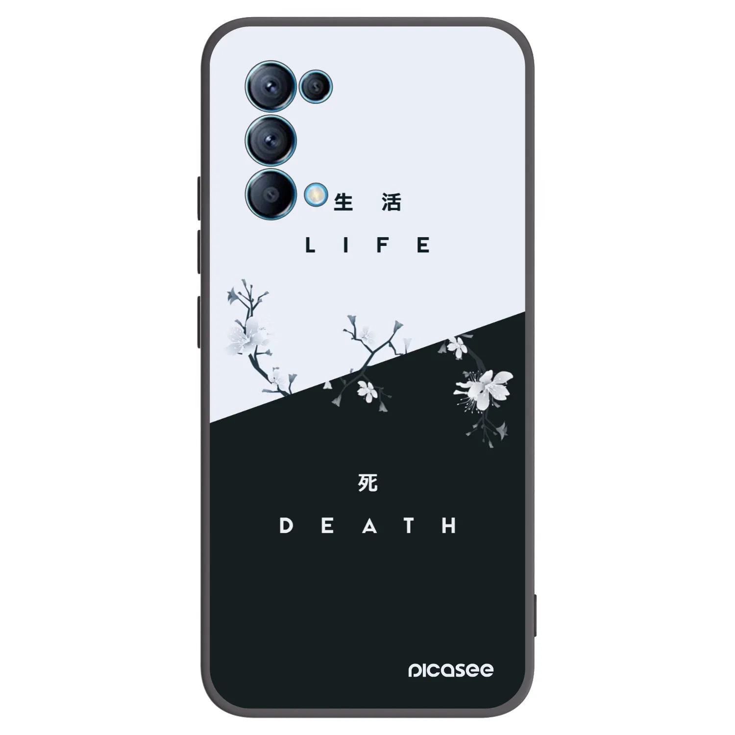 Picasee silikonski črni ovitek za OPPO Reno 5 5G - Life - Death