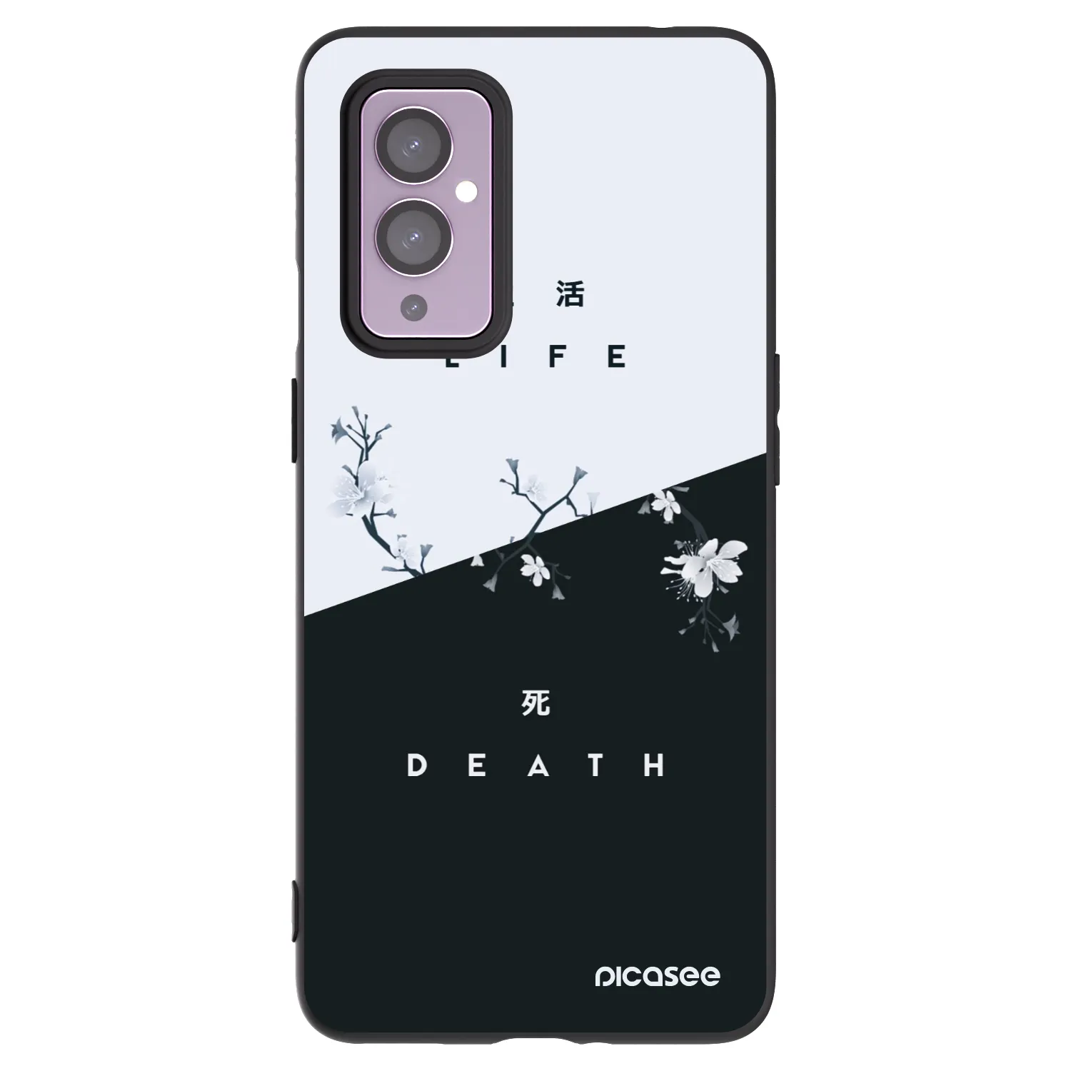 Picasee silikonski črni ovitek za OnePlus 9 - Life - Death