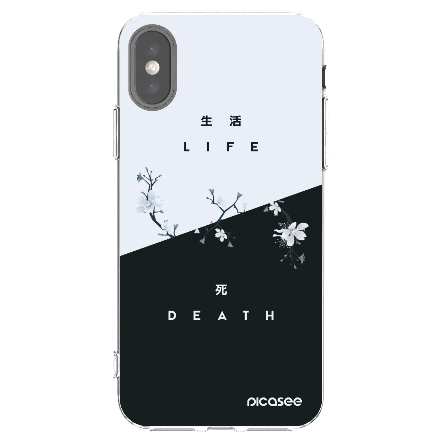 Picasee silikonski prozorni ovitek za Apple iPhone X/XS - Life - Death