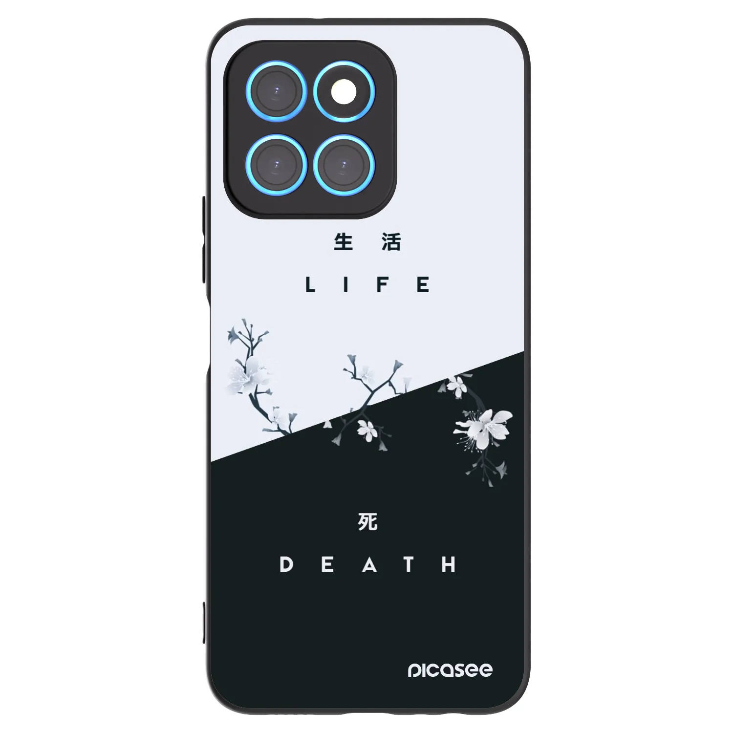 Picasee silikonski črni ovitek za Honor X8 5G - Life - Death