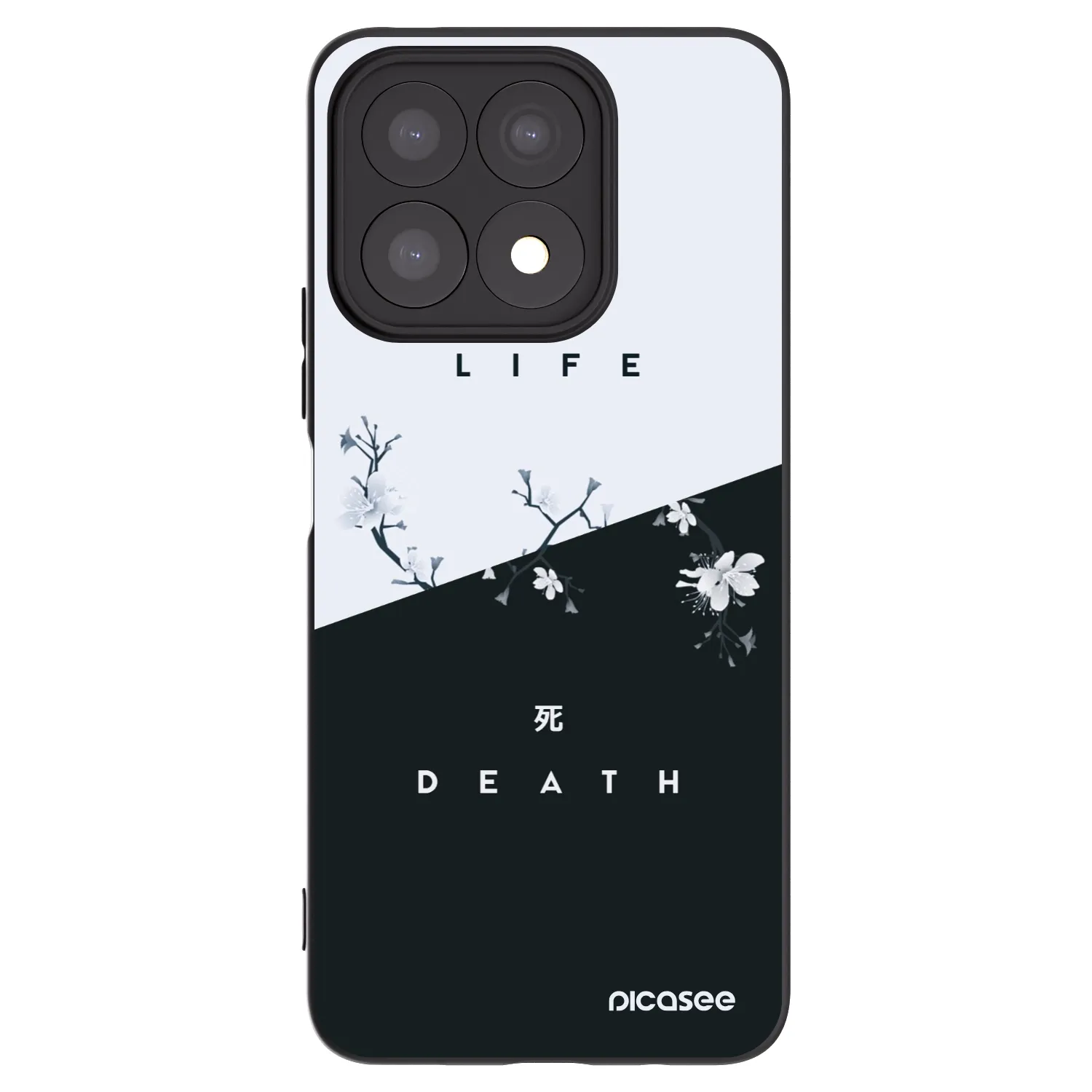 Picasee silikonski črni ovitek za Honor X8a - Life - Death