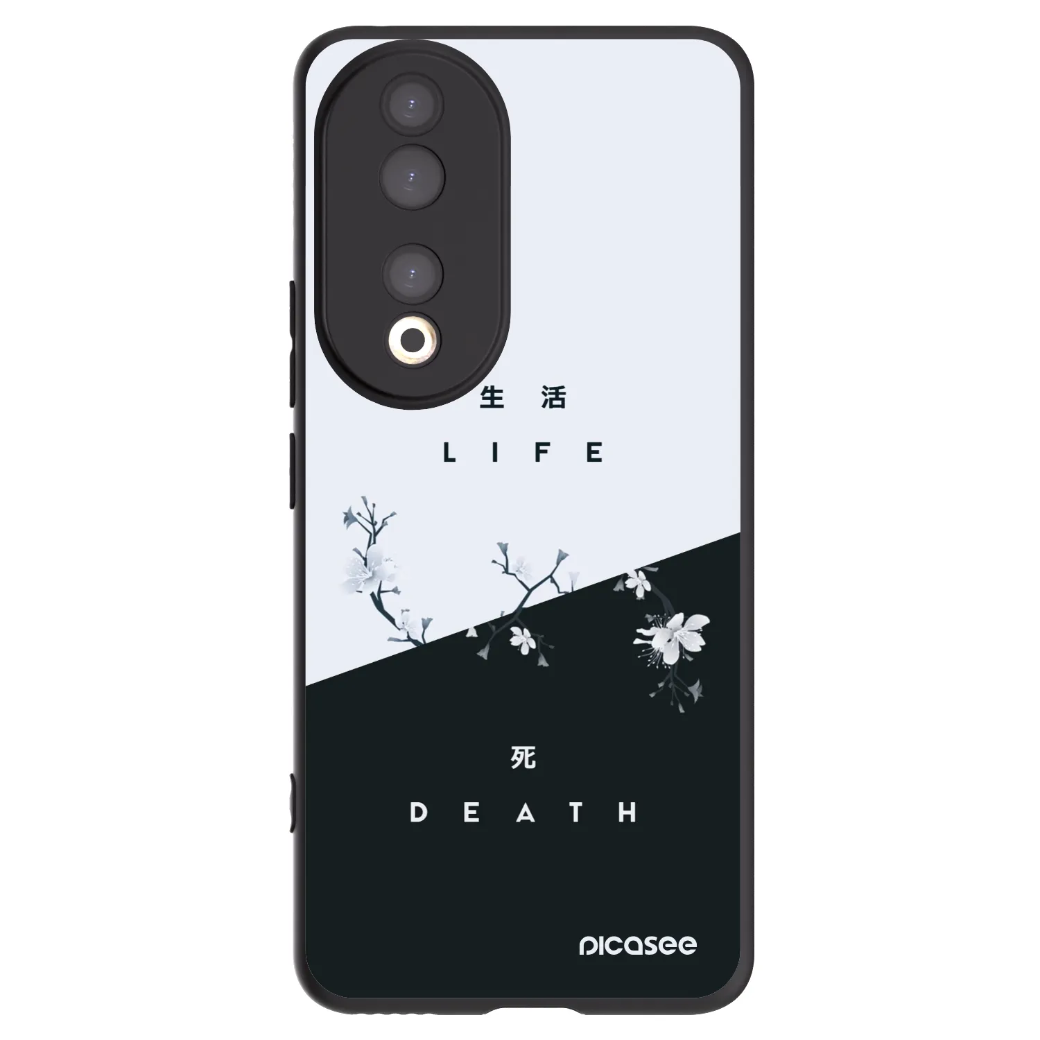 Picasee silikonski črni ovitek za Honor 90 5G - Life - Death