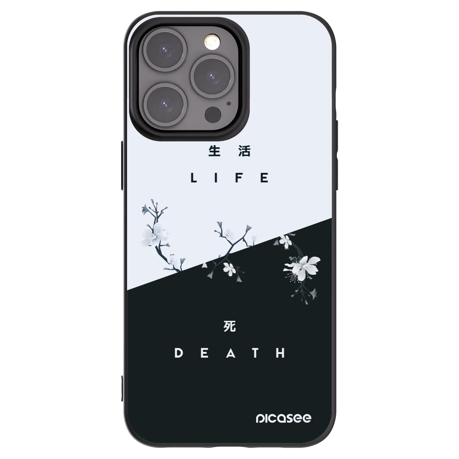 Picasee silikonski črni ovitek za Apple iPhone 15 Pro Max - Life - Death