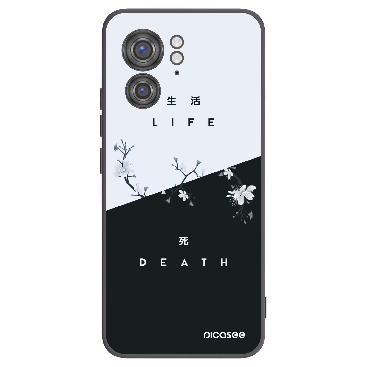 Picasee silikonski črni ovitek za Motorola Edge 40 - Life - Death