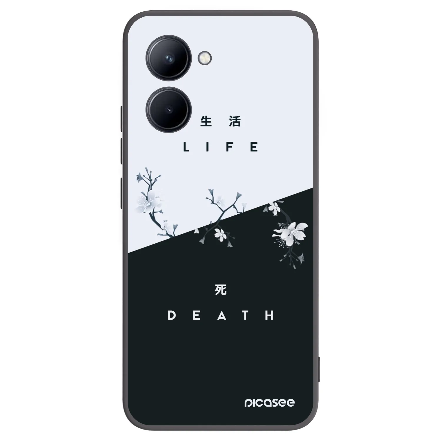 Picasee silikonski črni ovitek za Realme C33 (2023) - Life - Death