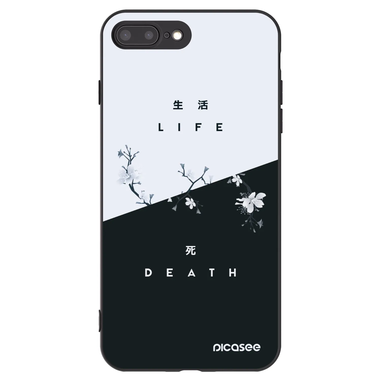 Picasee silikonski črni ovitek za Apple iPhone 8 Plus - Life - Death