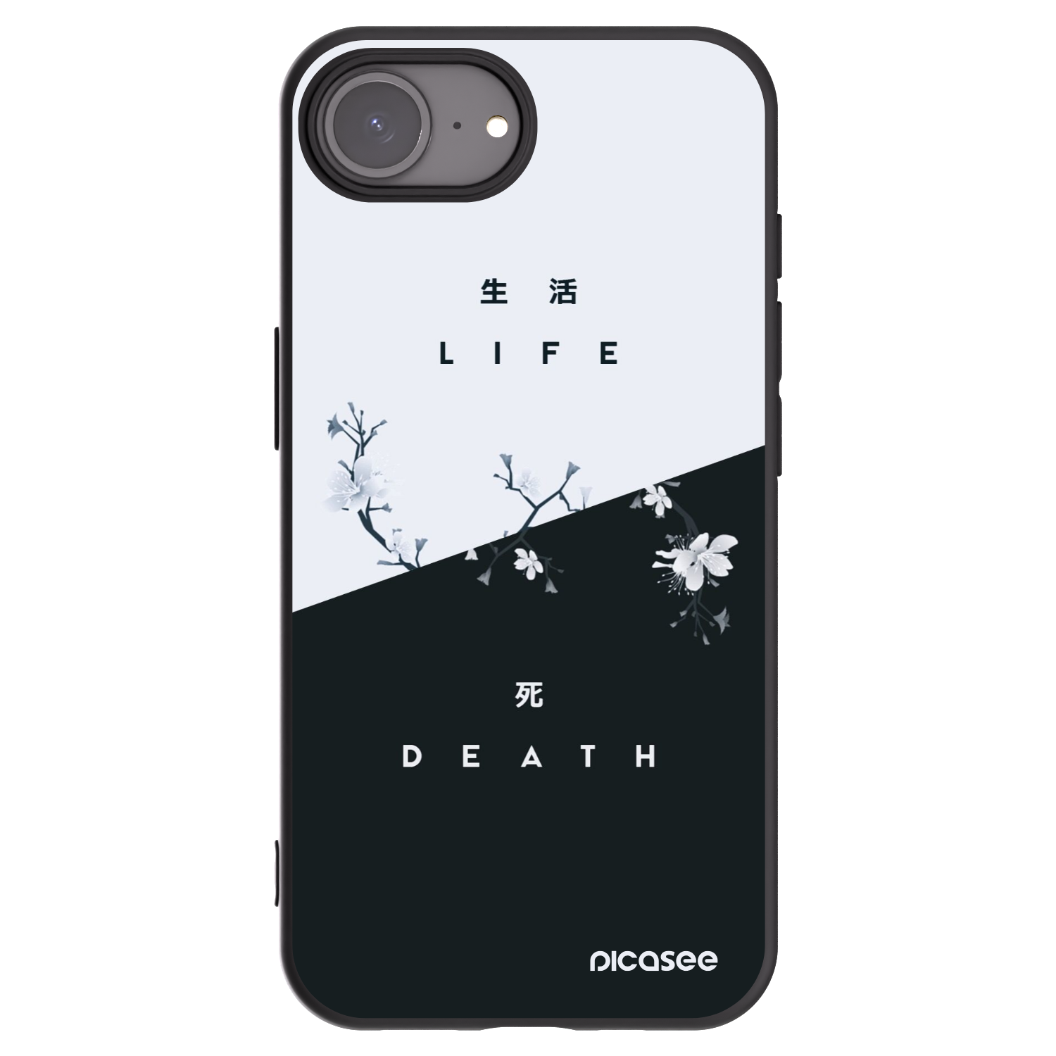 Picasee silikonski črni ovitek za Apple iPhone 16e - Life - Death