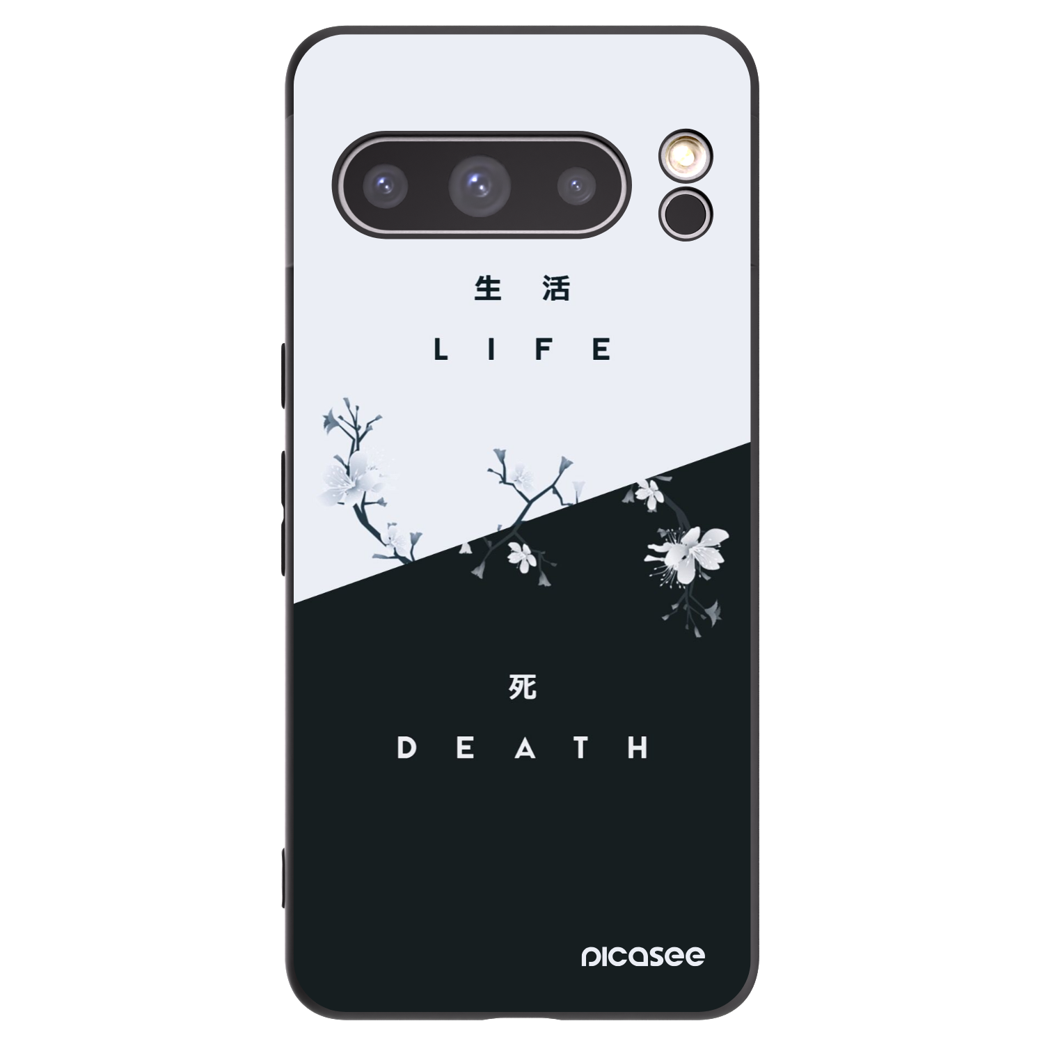 Picasee silikonski črni ovitek za Google Pixel 8 Pro - Life - Death