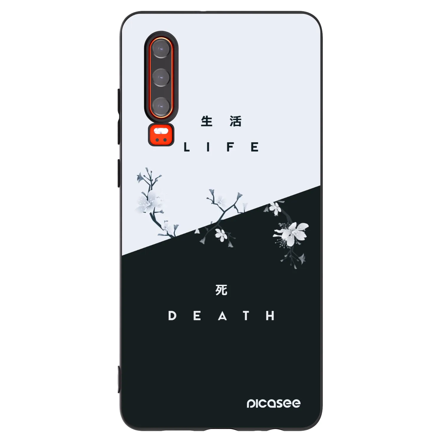 Picasee silikonski črni ovitek za Huawei P30 - Life - Death