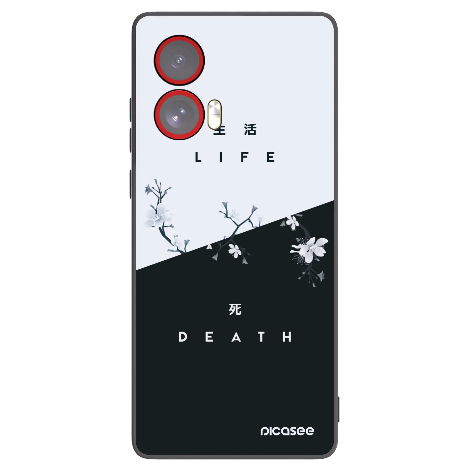 Picasee silikonski črni ovitek za Motorola Edge 50 Fusion - Life - Death