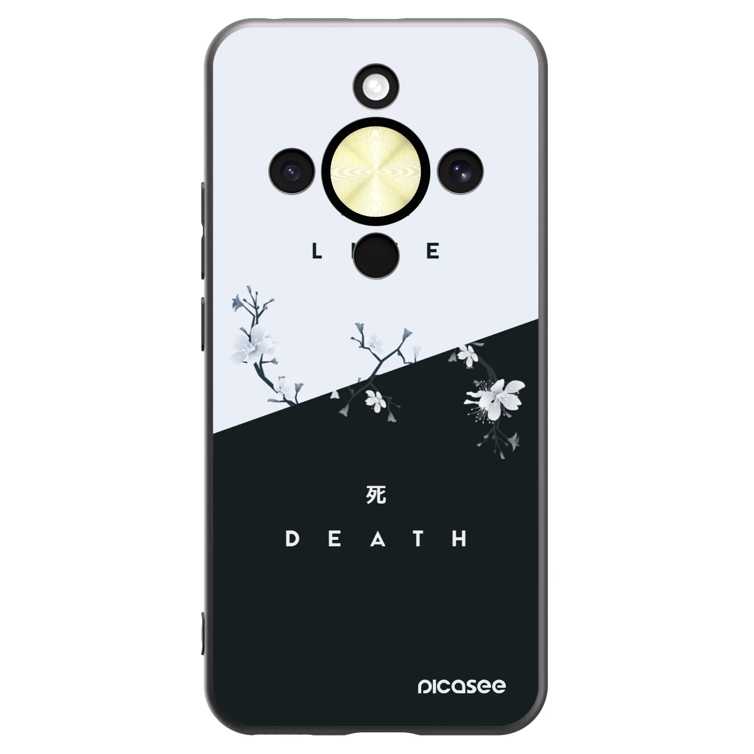 Picasee silikonski črni ovitek za Honor Magic8 Lite 5G - Life - Death