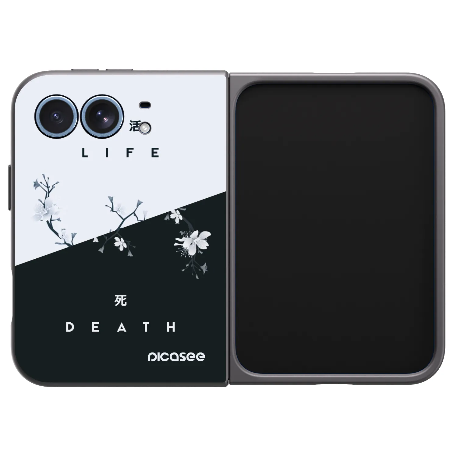 Picasee silikonski črni ovitek za Apple iPhone Duo - Life - Death