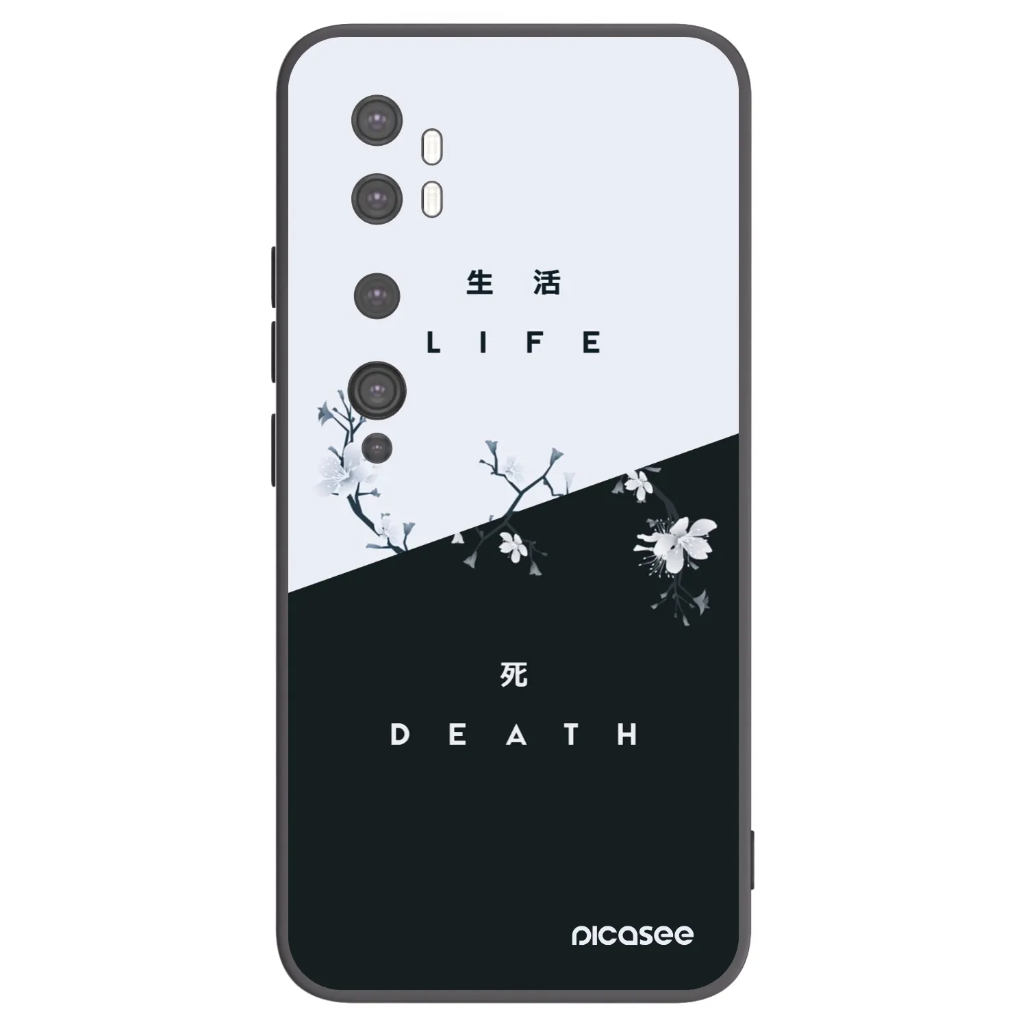 Picasee silikonski črni ovitek za Xiaomi Mi Note 10 (Pro) - Life - Death