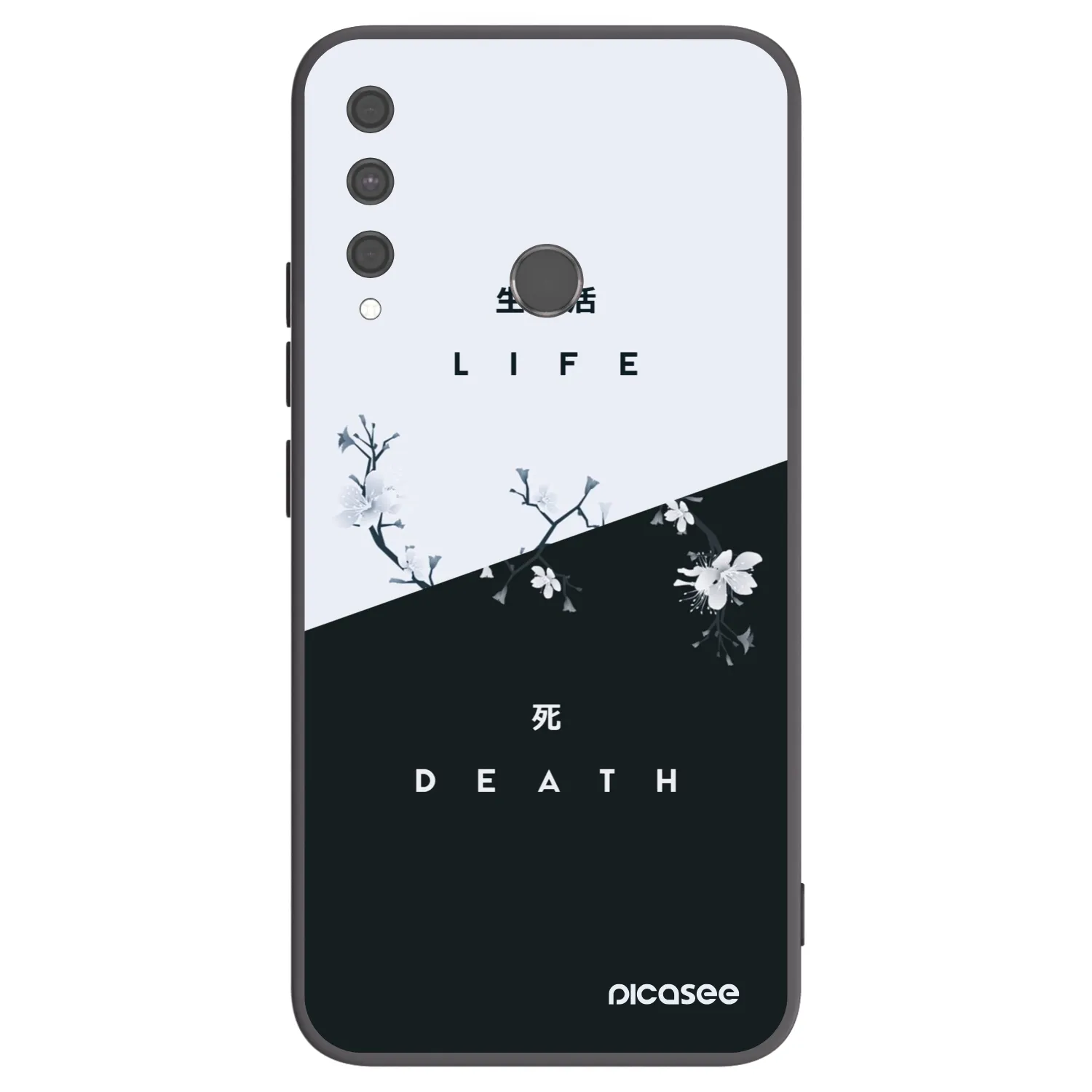 Picasee silikonski črni ovitek za Huawei P40 Lite E - Life - Death