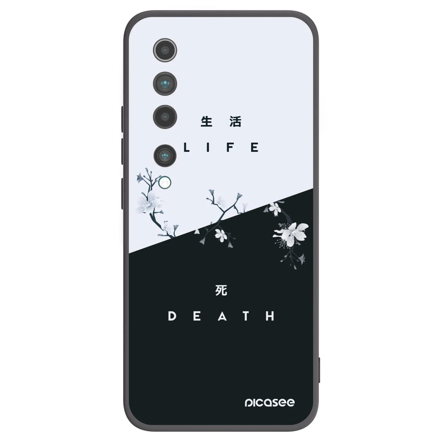 Picasee silikonski črni ovitek za Xiaomi Mi 10 - Life - Death