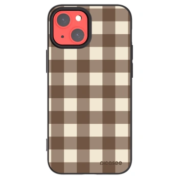 Picasee silikonski črni ovitek za Apple iPhone 13 mini - Brown grid