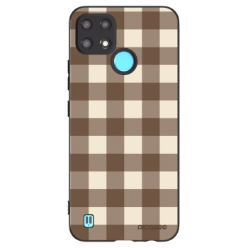 Ovitek za Realme C21 - Brown grid