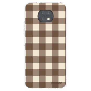 Picasee silikonski prozorni ovitek za Xiaomi Redmi Note 9T - Brown grid