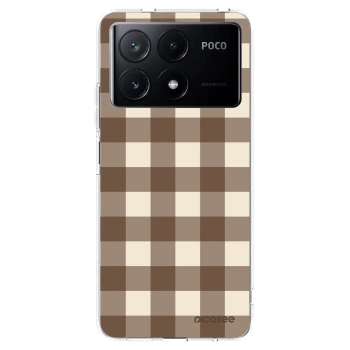 Picasee silikonski prozorni ovitek za Xiaomi Poco X6 Pro - Brown grid
