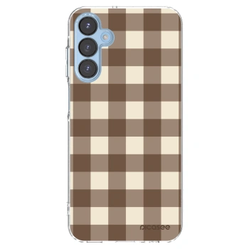 Picasee silikonski prozorni ovitek za Samsung Galaxy A15 A156B 5G - Brown grid