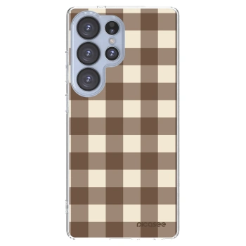 Picasee silikonski prozorni ovitek za Samsung Galaxy S25 Ultra 5G - Brown grid