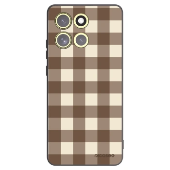 Picasee silikonski črni ovitek za Motorola Moto G86 Power 5G - Brown grid