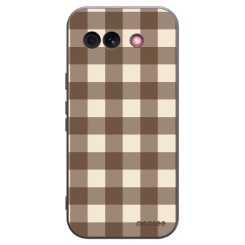 Picasee silikonski črni ovitek za Google Pixel 10a - Brown grid