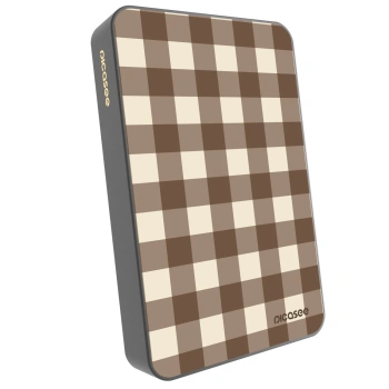 Picasee Prenosna baterija z MagSafe 10 000 mAh Siva - Brown grid