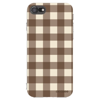 Picasee silikonski prozorni ovitek za Apple iPhone 8 - Brown grid