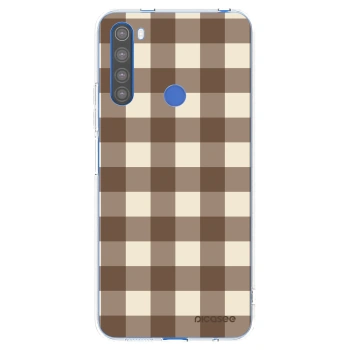 Picasee silikonski prozorni ovitek za Xiaomi Redmi Note 8T - Brown grid