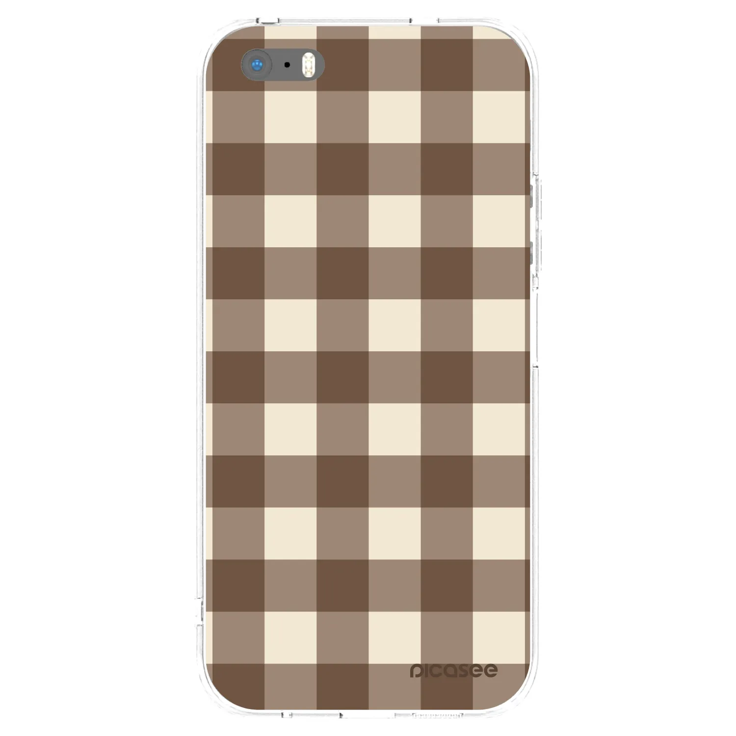 Picasee silikonski prozorni ovitek za Apple iPhone 5/5S/SE - Brown grid
