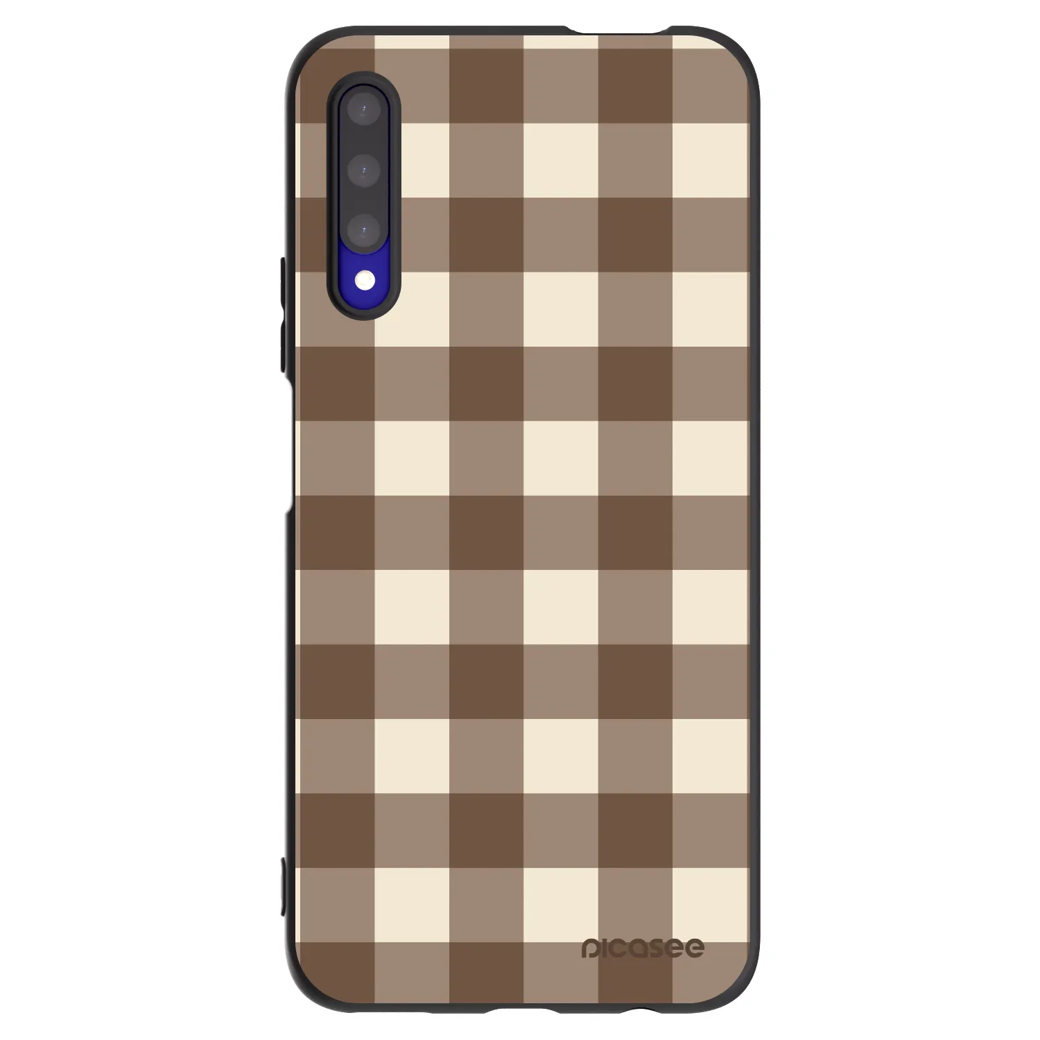 Picasee silikonski črni ovitek za Honor 9X Pro - Brown grid