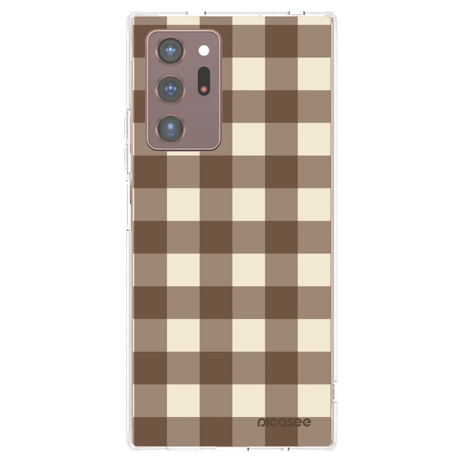 Picasee silikonski prozorni ovitek za Samsung Galaxy Note 20 Ultra - Brown grid