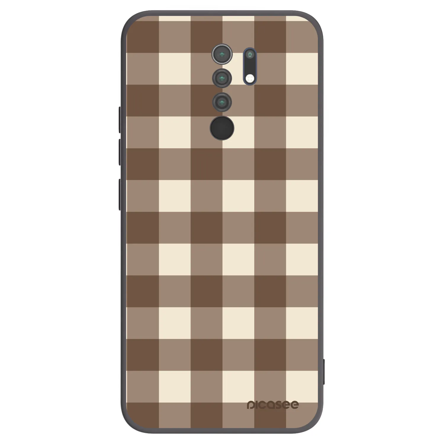Picasee silikonski črni ovitek za Xiaomi Redmi 9 - Brown grid
