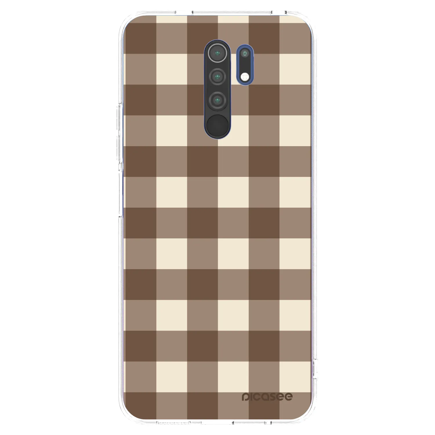 Picasee silikonski prozorni ovitek za Xiaomi Redmi 9 - Brown grid