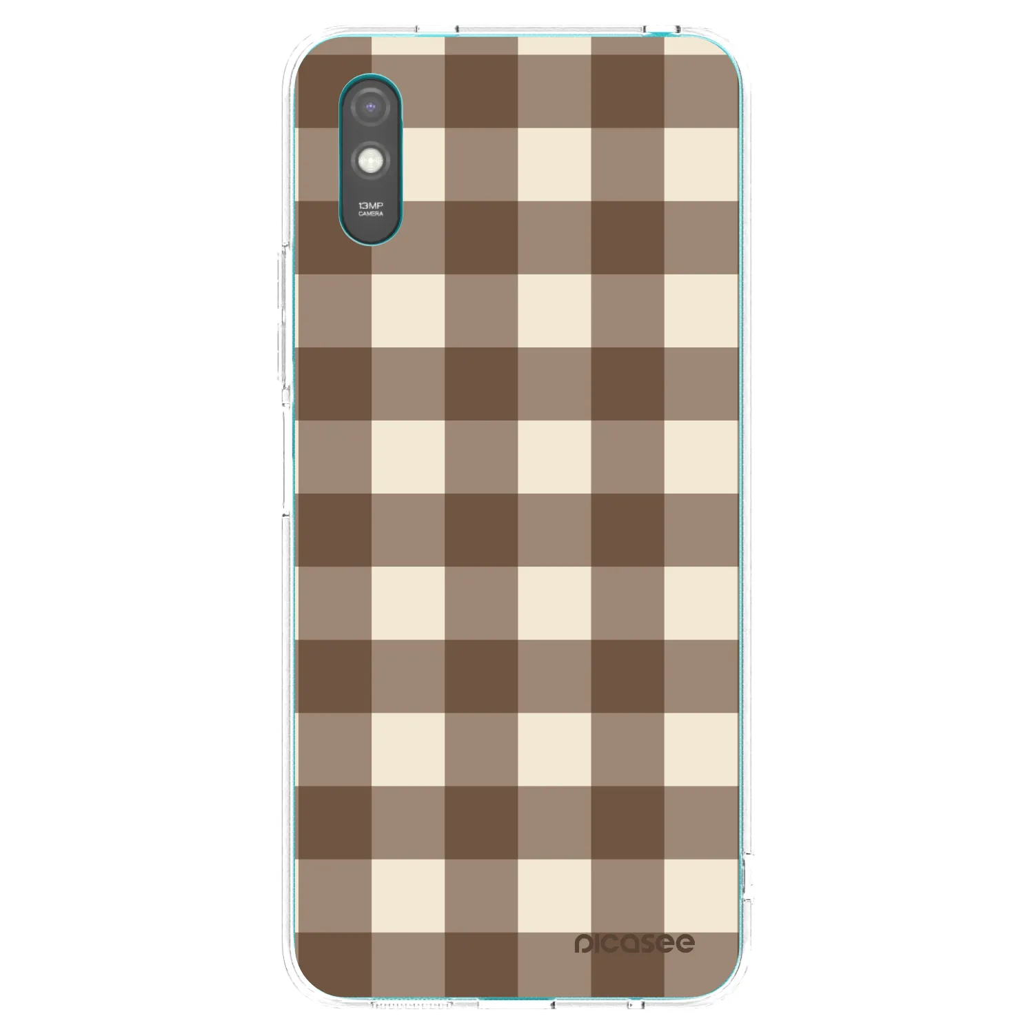 Picasee silikonski prozorni ovitek za Xiaomi Redmi 9A - Brown grid