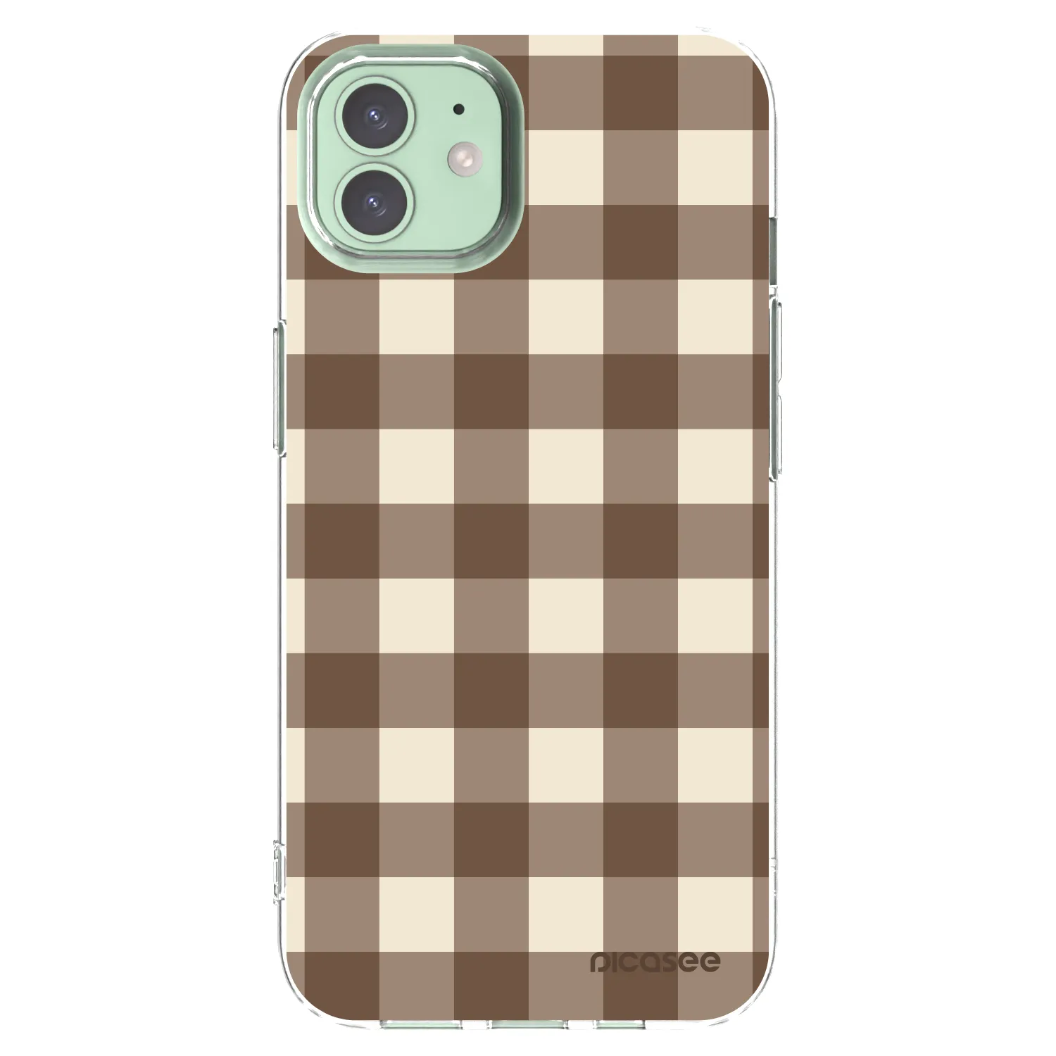 Picasee silikonski prozorni ovitek za Apple iPhone 12 - Brown grid