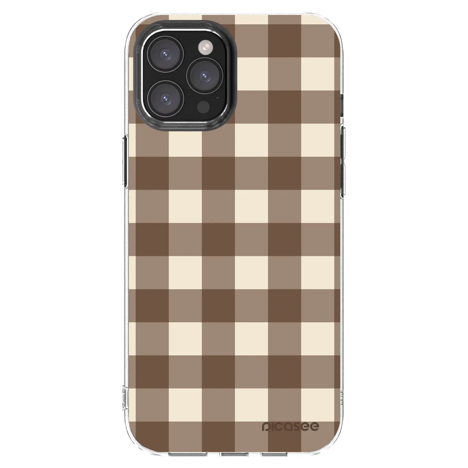 Picasee silikonski prozorni ovitek za Apple iPhone 12 Pro Max - Brown grid