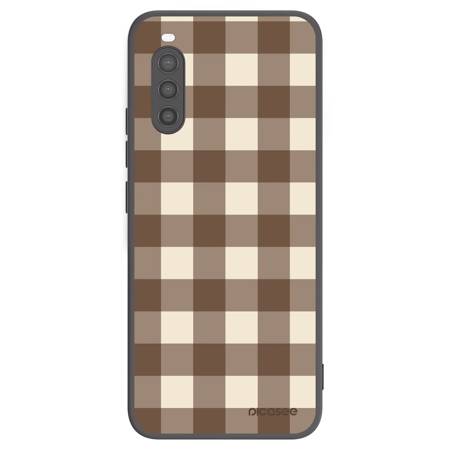 Picasee silikonski črni ovitek za Sony Xperia 10 II - Brown grid