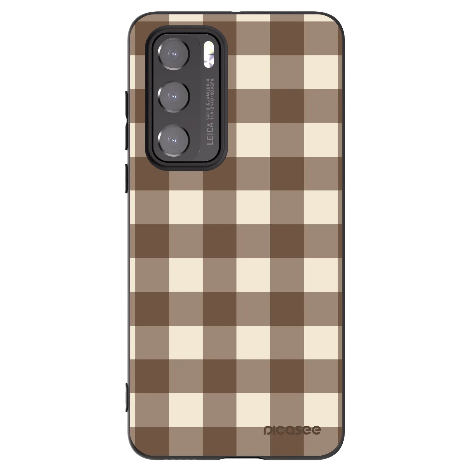Picasee silikonski črni ovitek za Huawei P40 - Brown grid