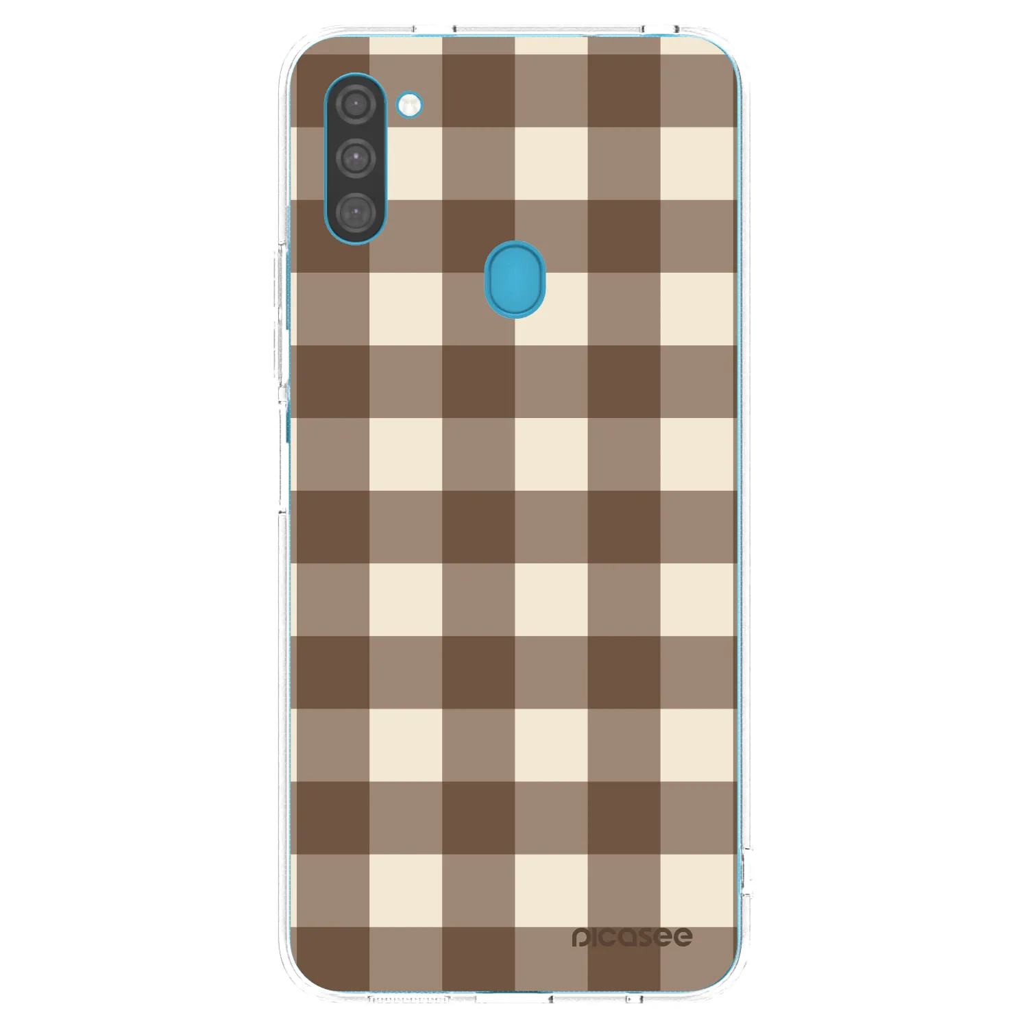 Picasee silikonski prozorni ovitek za Samsung Galaxy M11 - Brown grid