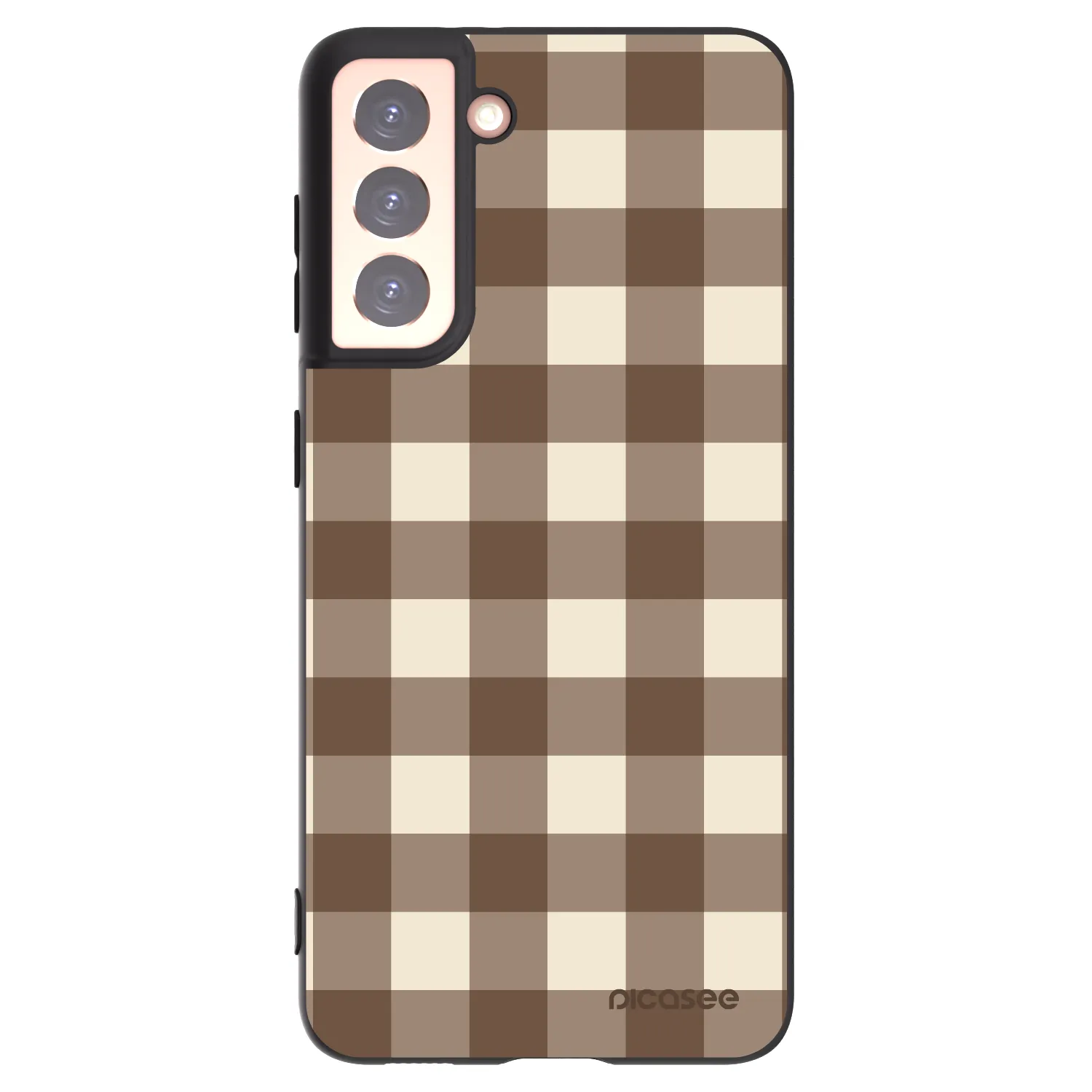 Picasee silikonski črni ovitek za Samsung Galaxy S21 5G G991B - Brown grid