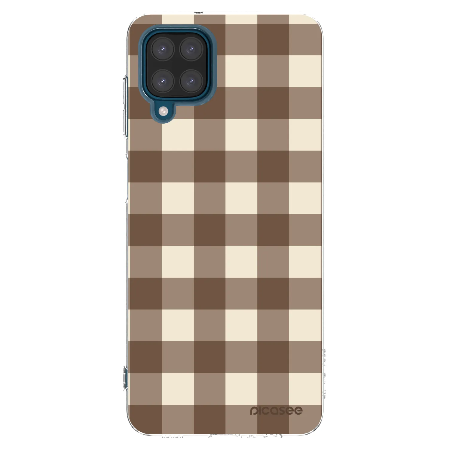 Picasee silikonski prozorni ovitek za Samsung Galaxy A12 A125F - Brown grid