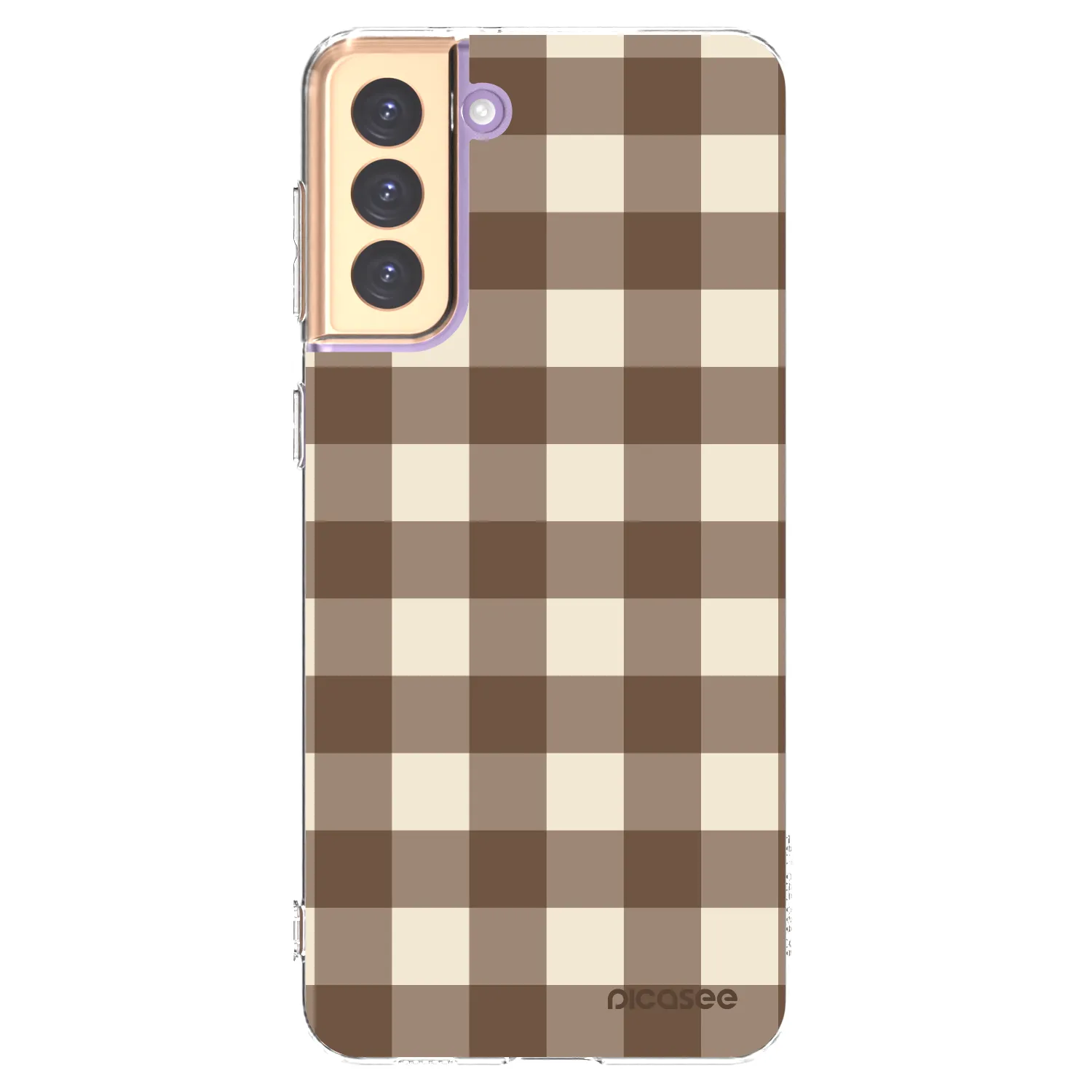 Picasee silikonski prozorni ovitek za Samsung Galaxy S21+ 5G G996F - Brown grid