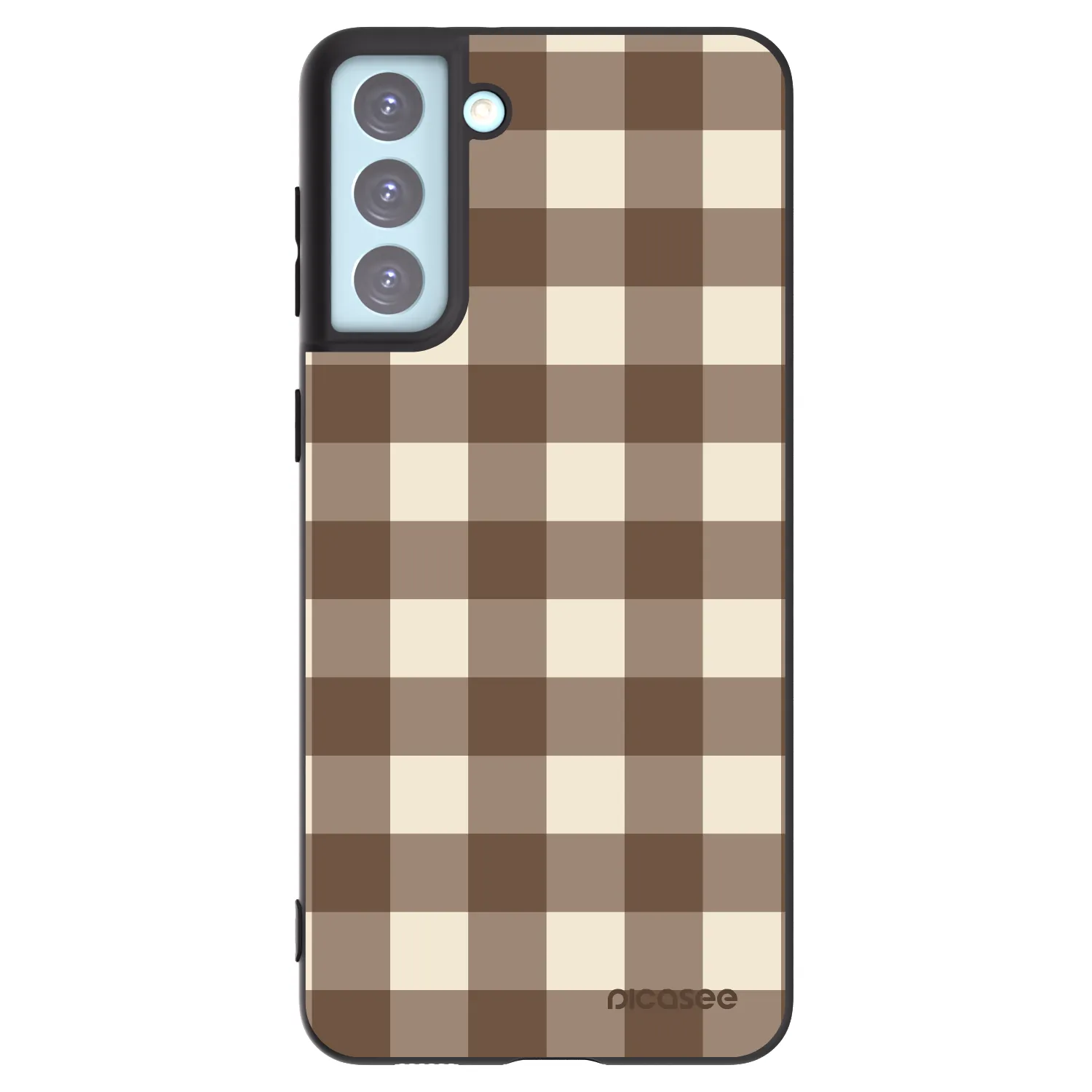 Picasee silikonski črni ovitek za Samsung Galaxy S21+ 5G G996F - Brown grid