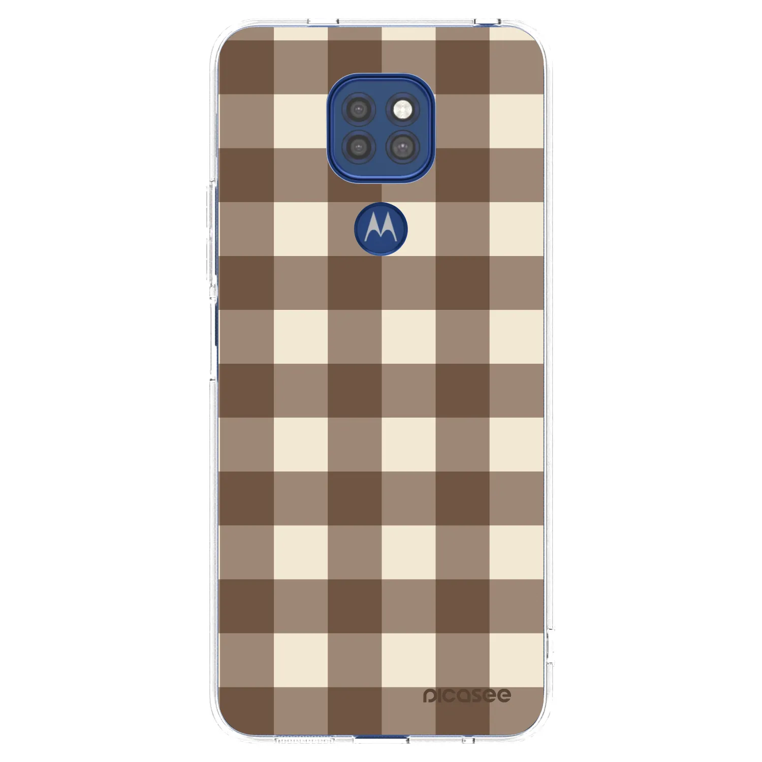 Picasee silikonski prozorni ovitek za Motorola Moto G9 Play - Brown grid